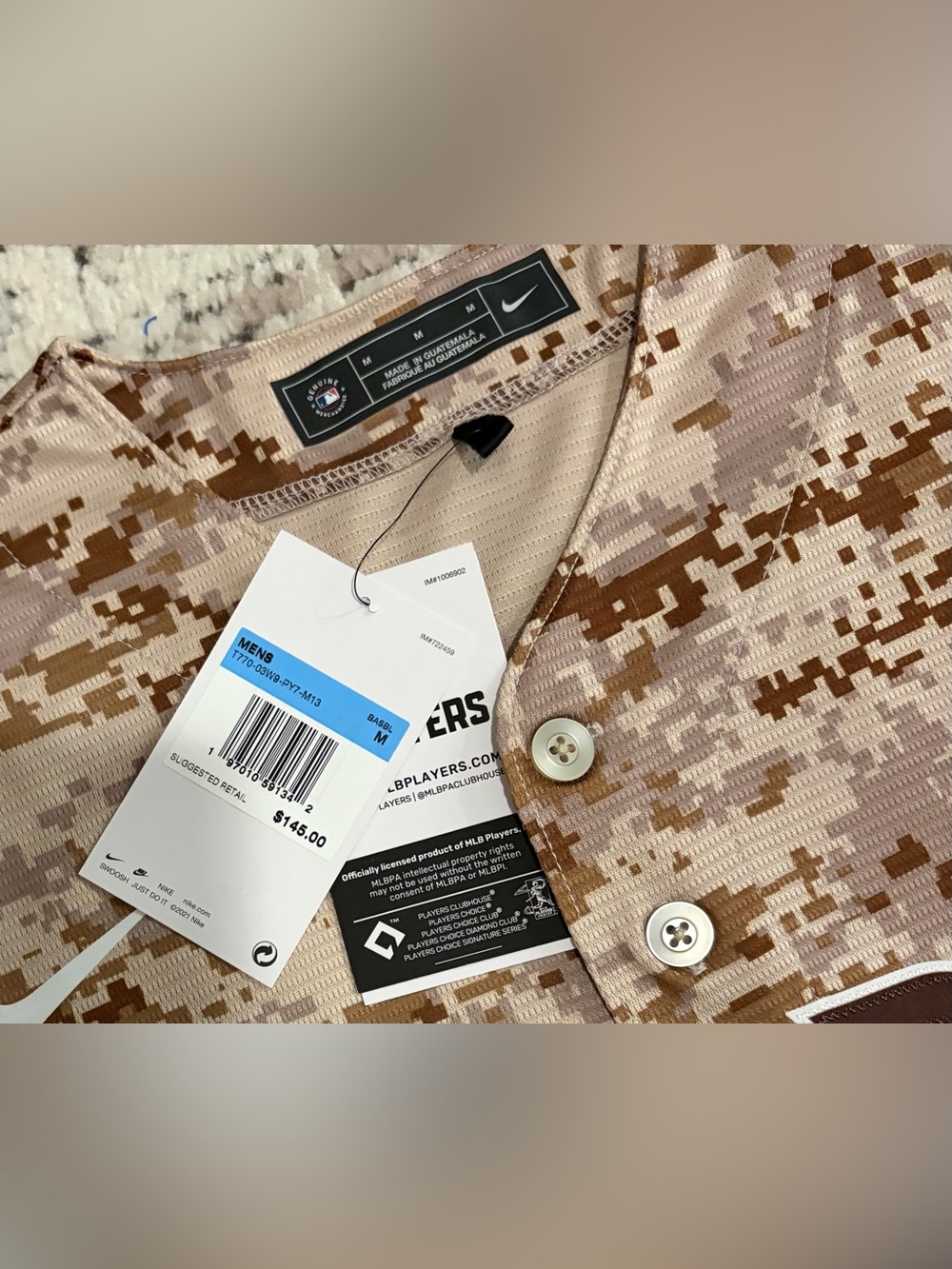 Nike Authentic San Diego Padres Manny Machado #13 Camo MLB Jersey Men’s Sz: M - Picture 6 of 9